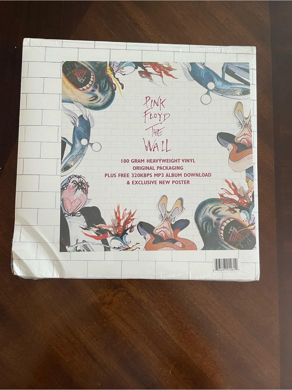 Pink Floyd The Wall Album Cover — White with Red and Multicolor Artwork